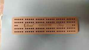 Custom Carved Oak Cribbage Board (Christmas Gift) 2