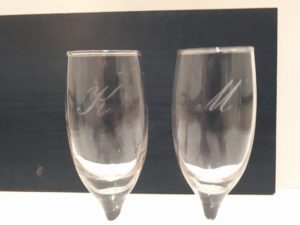 Etched Glasses for Portion of Wedding Gift