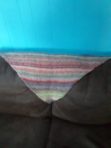 Colorful Triangle Shawl in James C. Brett Marble Chunky acrylic yarn