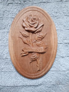 wood 3d rose plaque carving