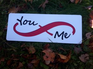 You & Me Infinity Carved MDF Sign