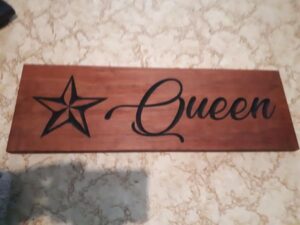 Carved Horse Sign for Horse named Queen